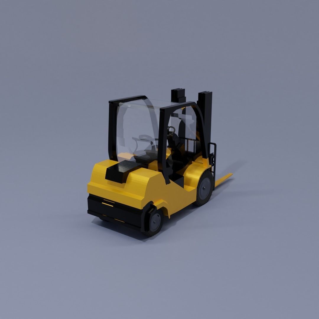 Semi realistic Forklift 3d Model Low-poly 3D model_34