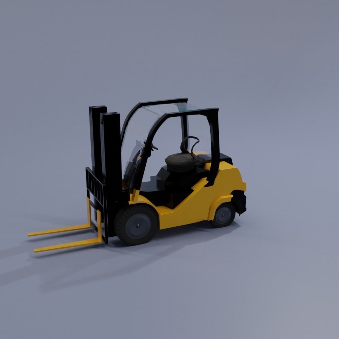 Semi realistic Forklift 3d Model Low-poly 3D model_15