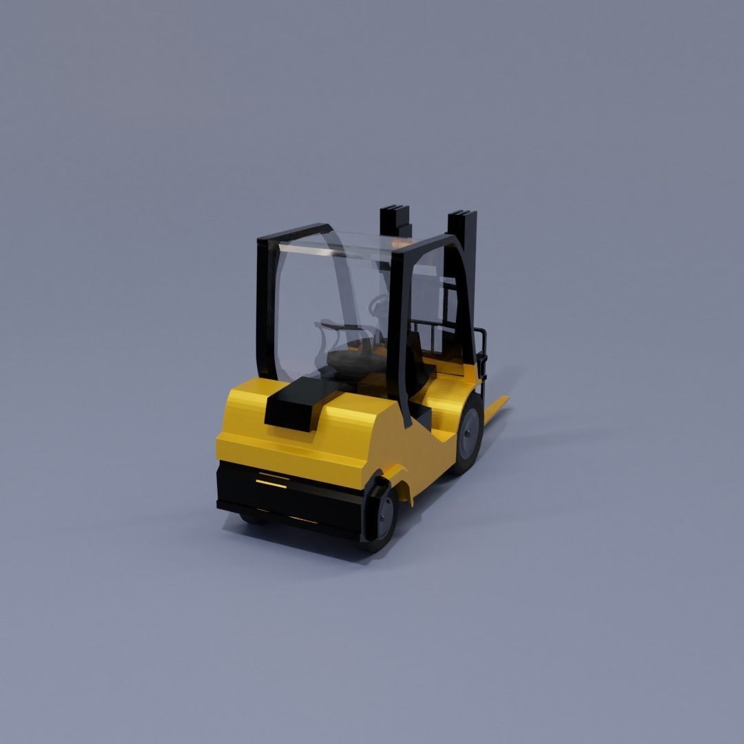 Semi realistic Forklift 3d Model Low-poly 3D model_33