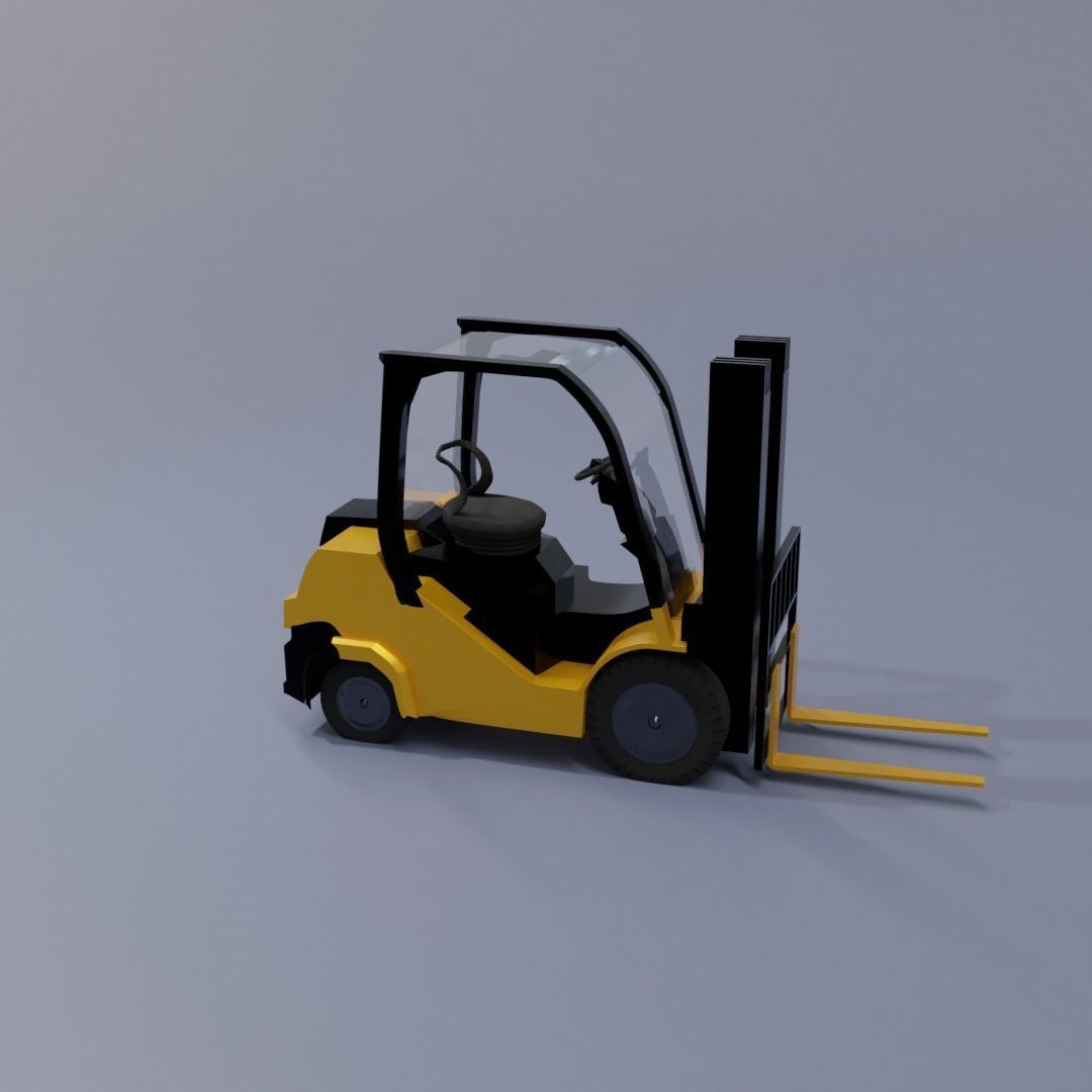 Semi realistic Forklift 3d Model Low-poly 3D model_42