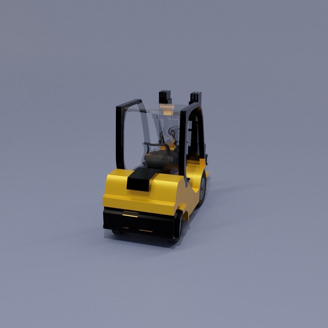 Semi realistic Forklift 3d Model Low-poly 3D model_32