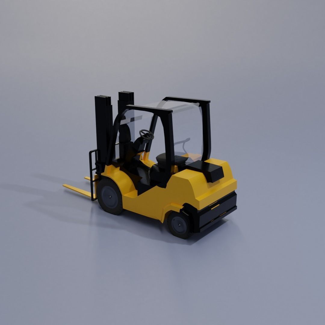 Semi realistic Forklift 3d Model Low-poly 3D model_24