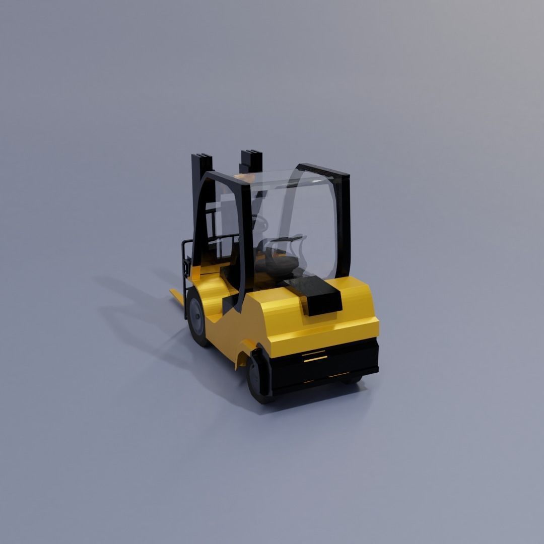 Semi realistic Forklift 3d Model Low-poly 3D model_27