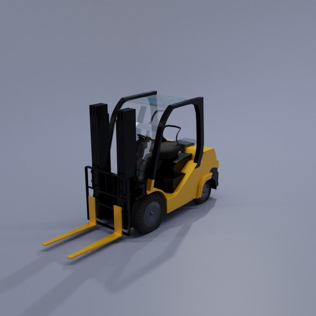 Semi realistic Forklift 3d Model Low-poly 3D model_9