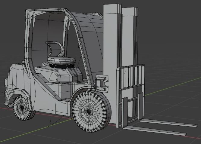 Semi realistic Forklift 3d Model Low-poly 3D model_3