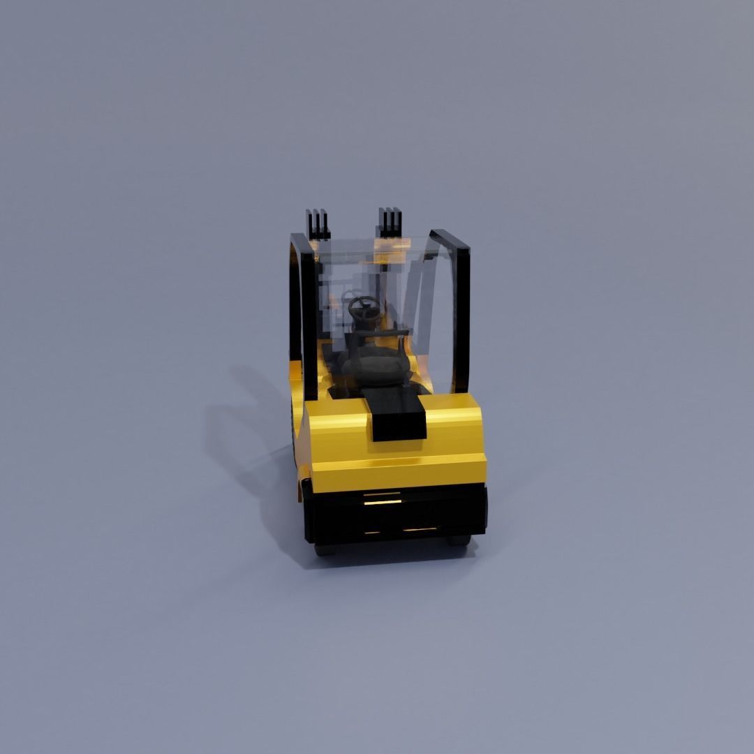 Semi realistic Forklift 3d Model Low-poly 3D model_29