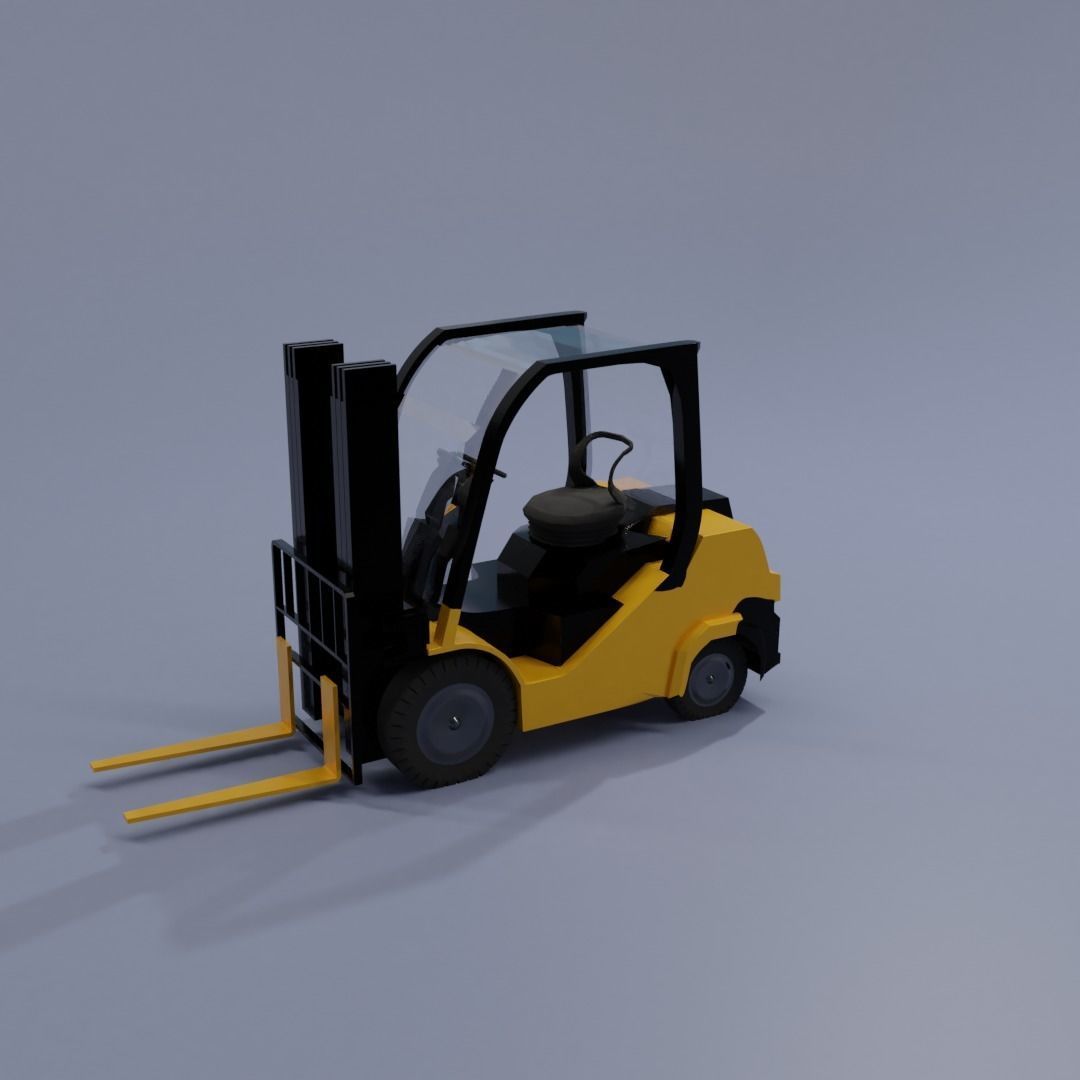 Semi realistic Forklift 3d Model Low-poly 3D model_14