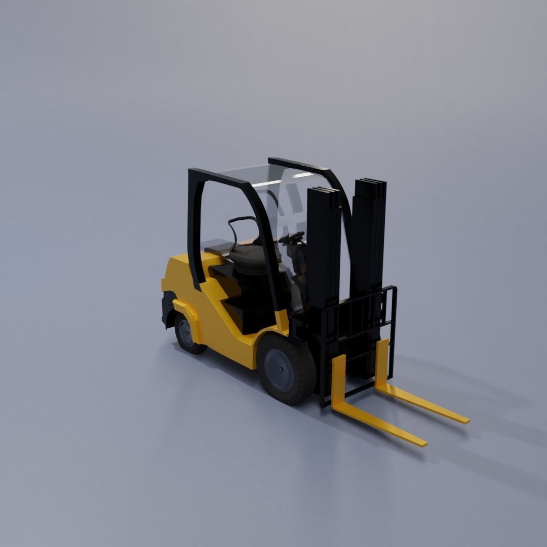 Semi realistic Forklift 3d Model Low-poly 3D model_46