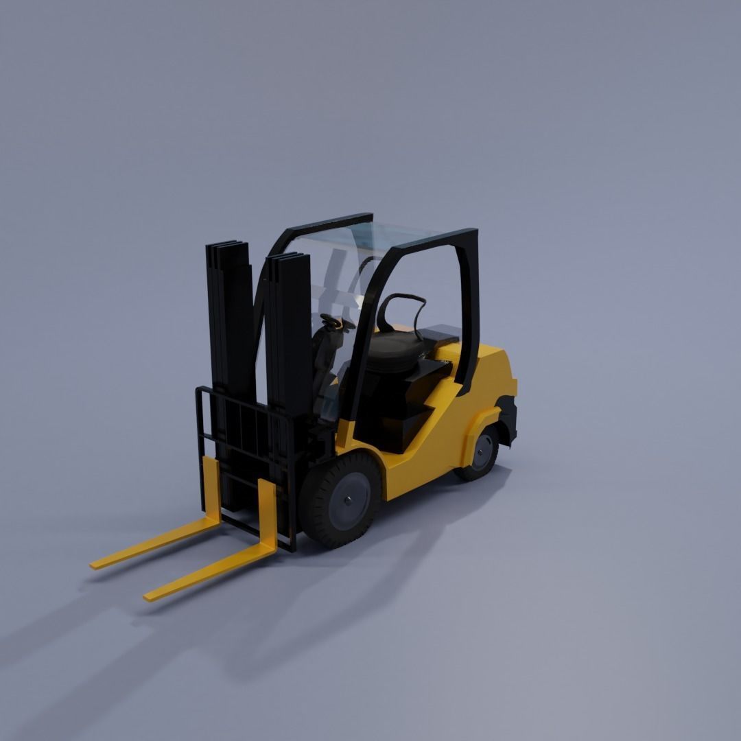 Semi realistic Forklift 3d Model Low-poly 3D model_10