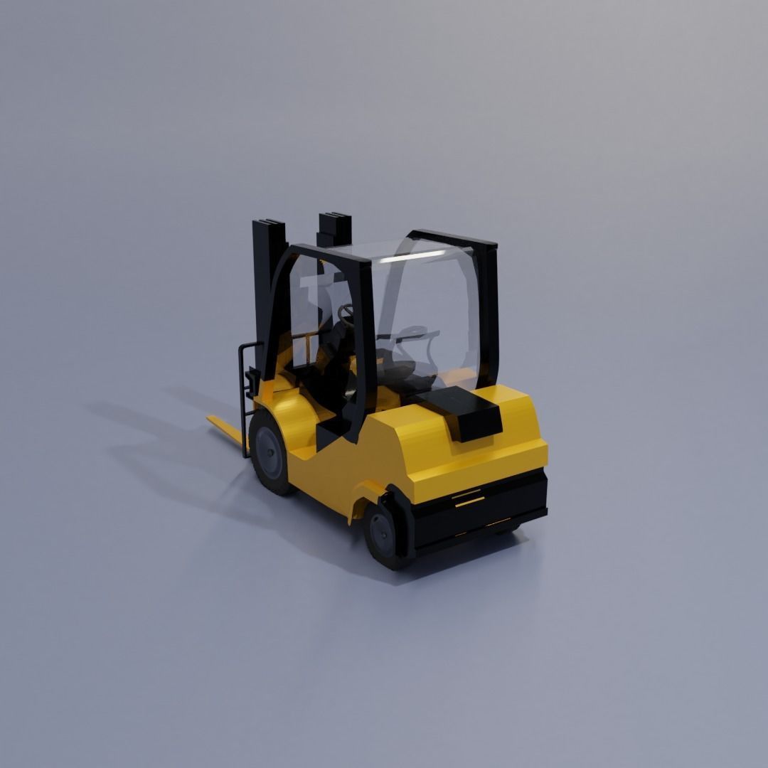 Semi realistic Forklift 3d Model Low-poly 3D model_26