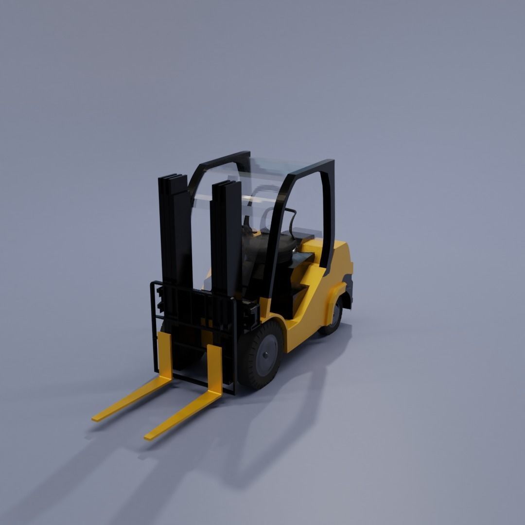 Semi realistic Forklift 3d Model Low-poly 3D model_62