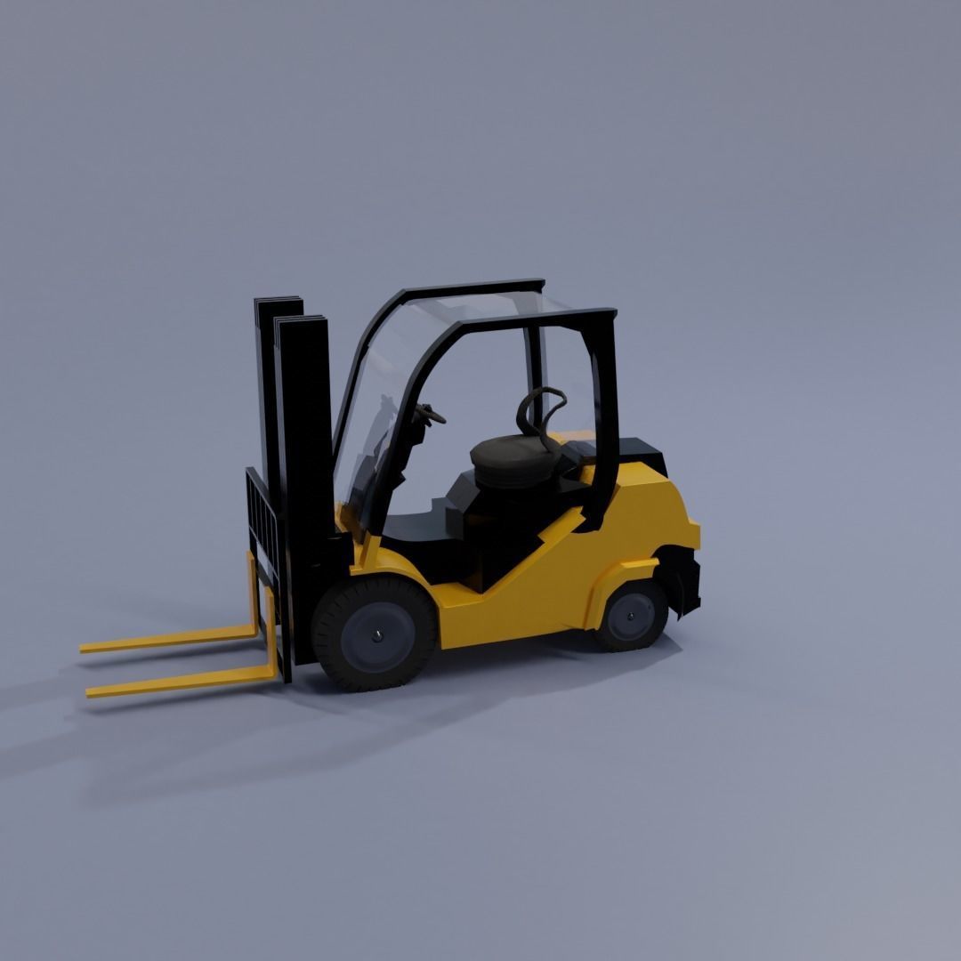 Semi realistic Forklift 3d Model Low-poly 3D model_16