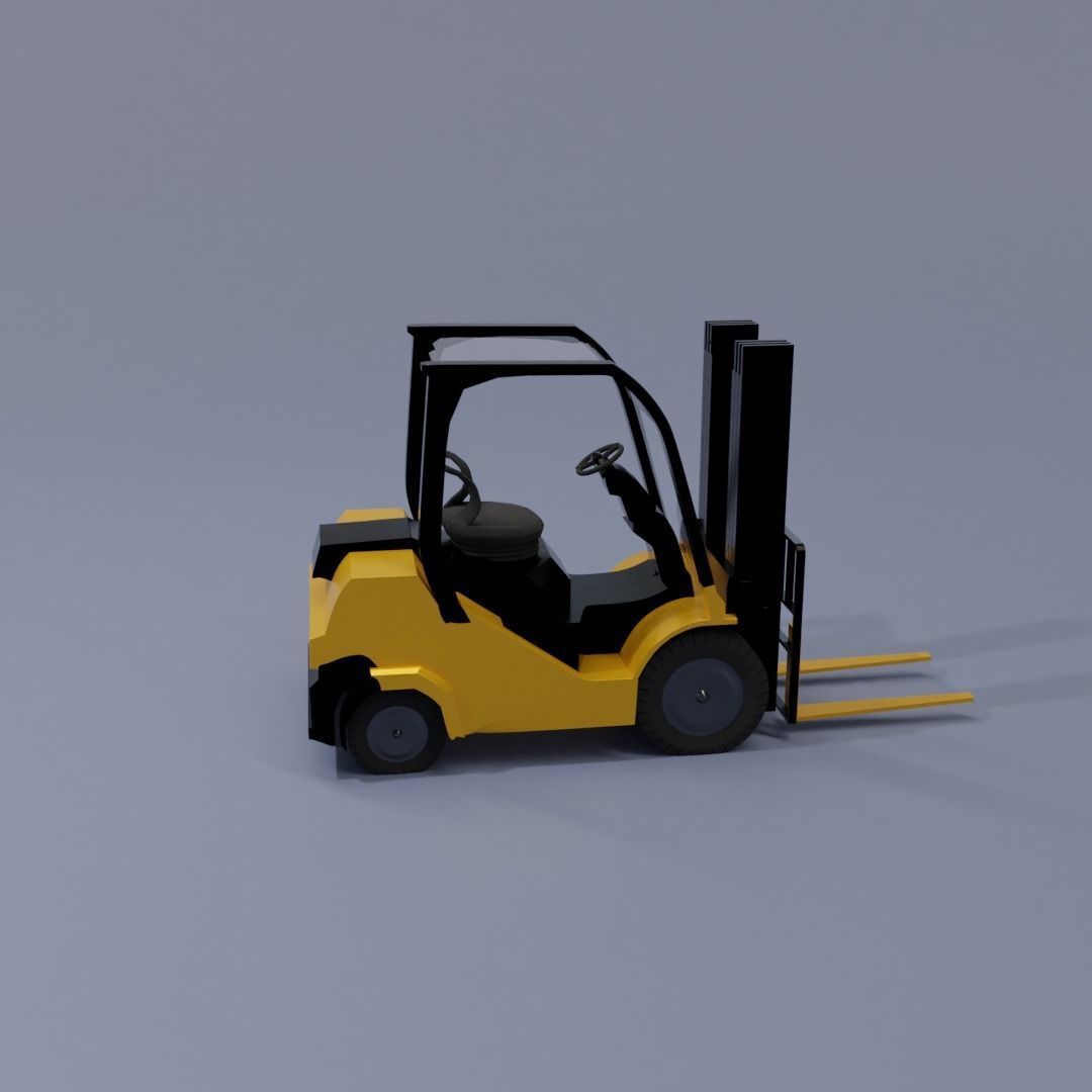 Semi realistic Forklift 3d Model Low-poly 3D model_39