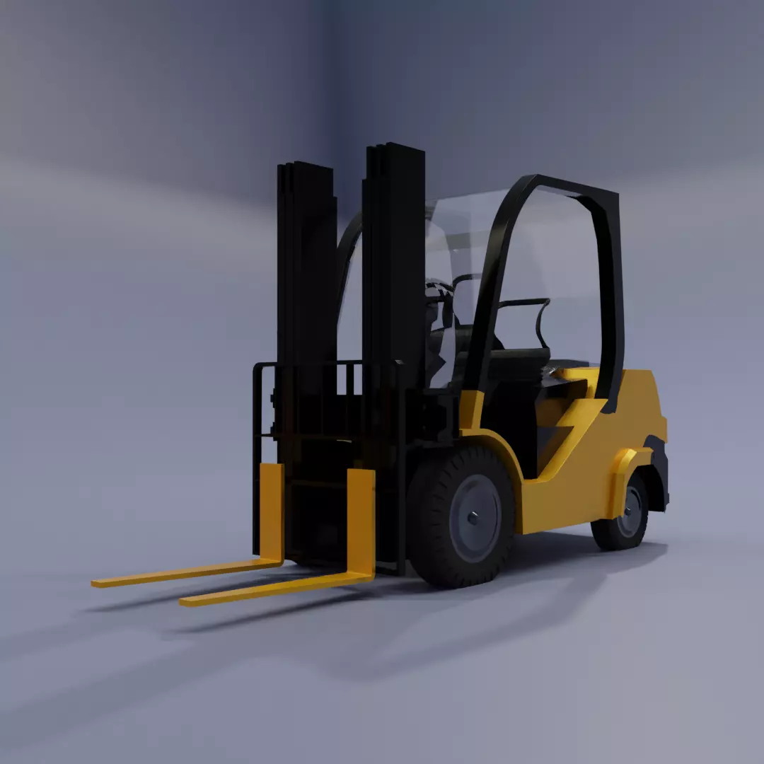 Semi realistic Forklift 3d Model Low-poly 3D model_0