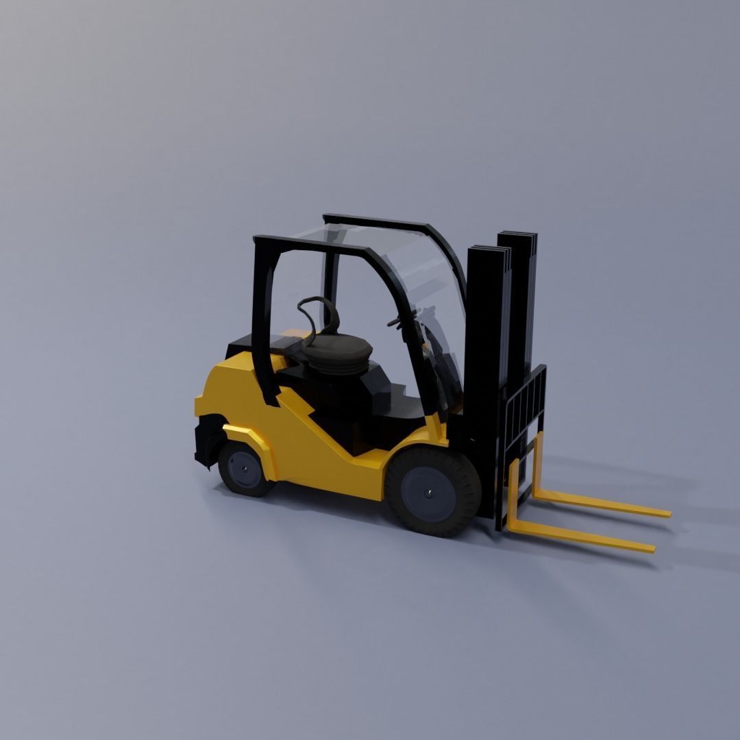 Semi realistic Forklift 3d Model Low-poly 3D model_43