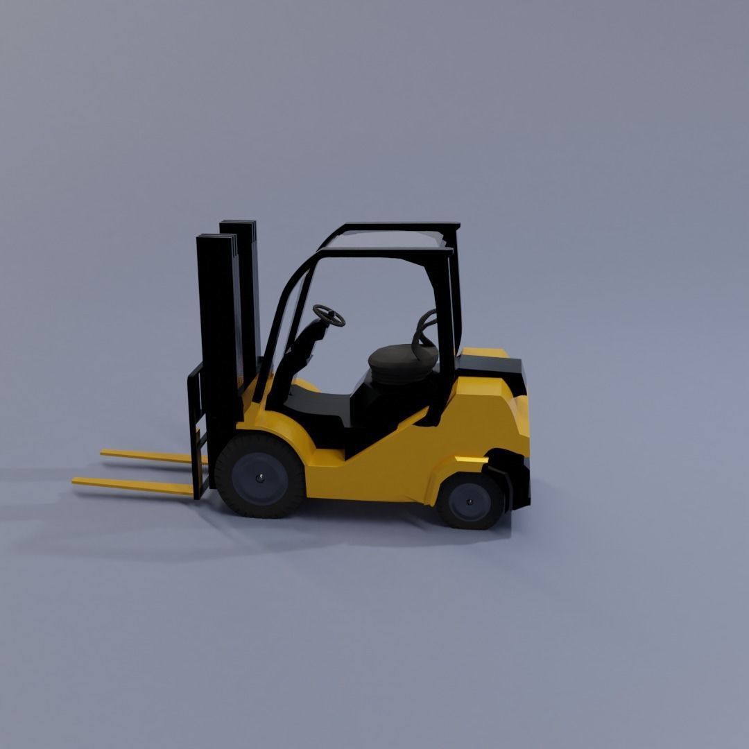 Semi realistic Forklift 3d Model Low-poly 3D model_20