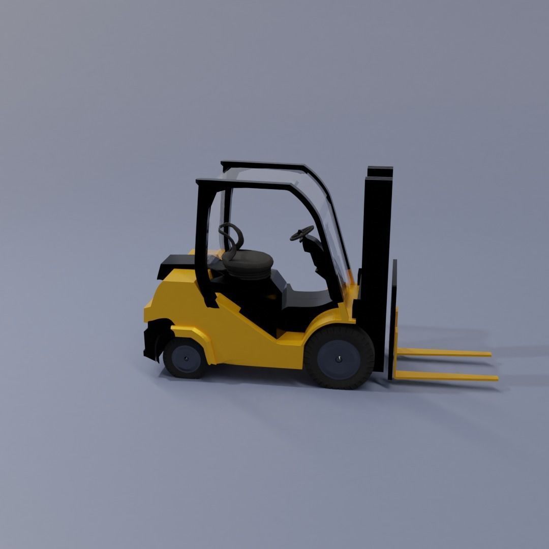 Semi realistic Forklift 3d Model Low-poly 3D model_41