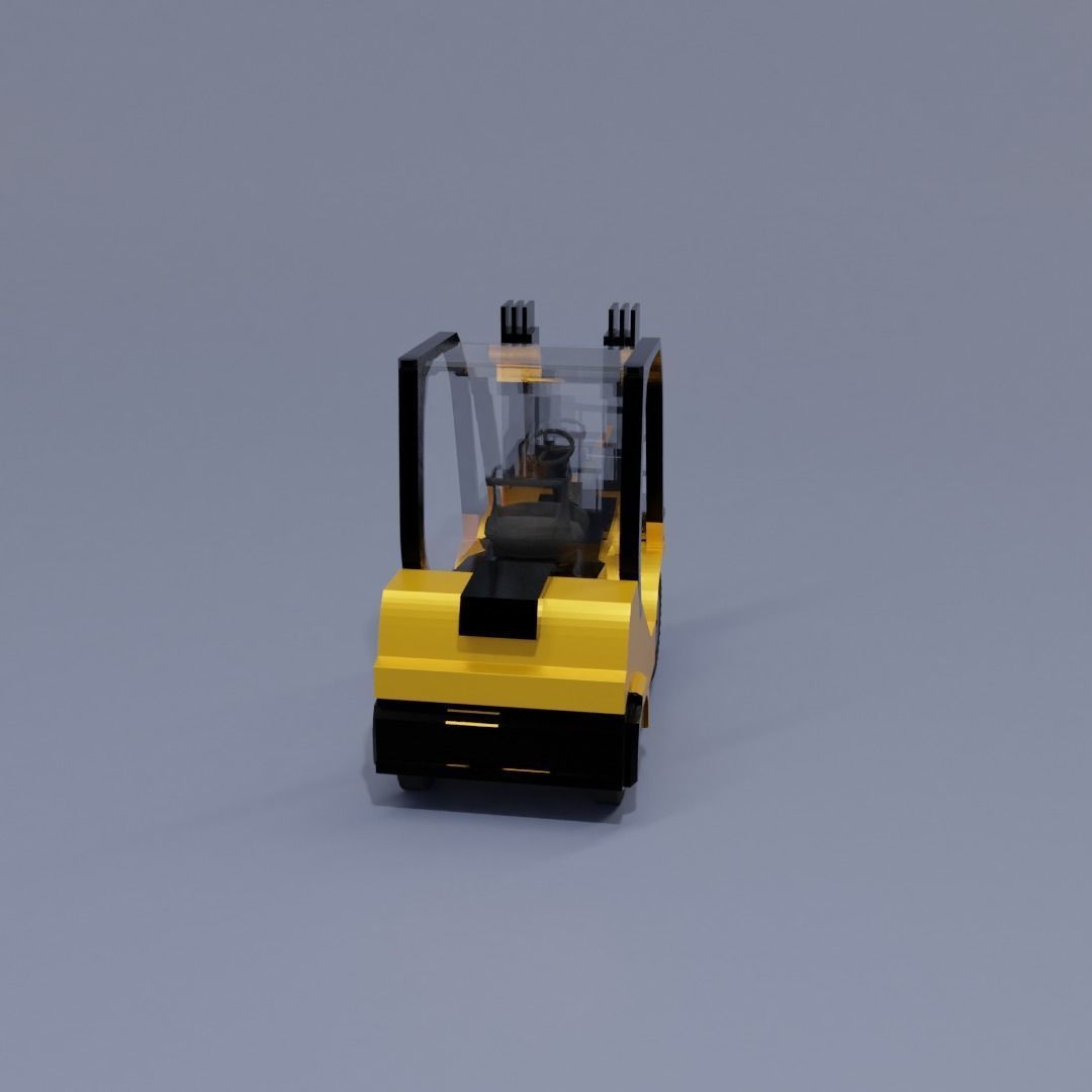Semi realistic Forklift 3d Model Low-poly 3D model_31