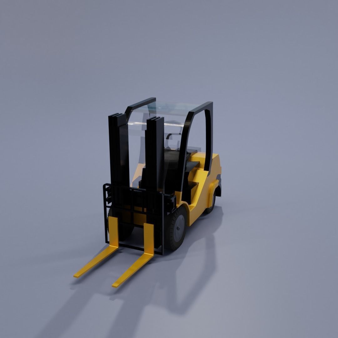 Semi realistic Forklift 3d Model Low-poly 3D model_58