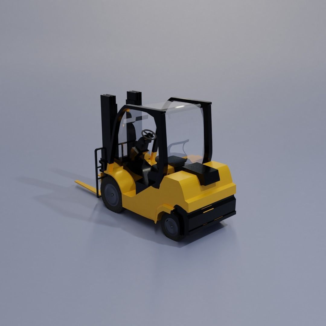 Semi realistic Forklift 3d Model Low-poly 3D model_25