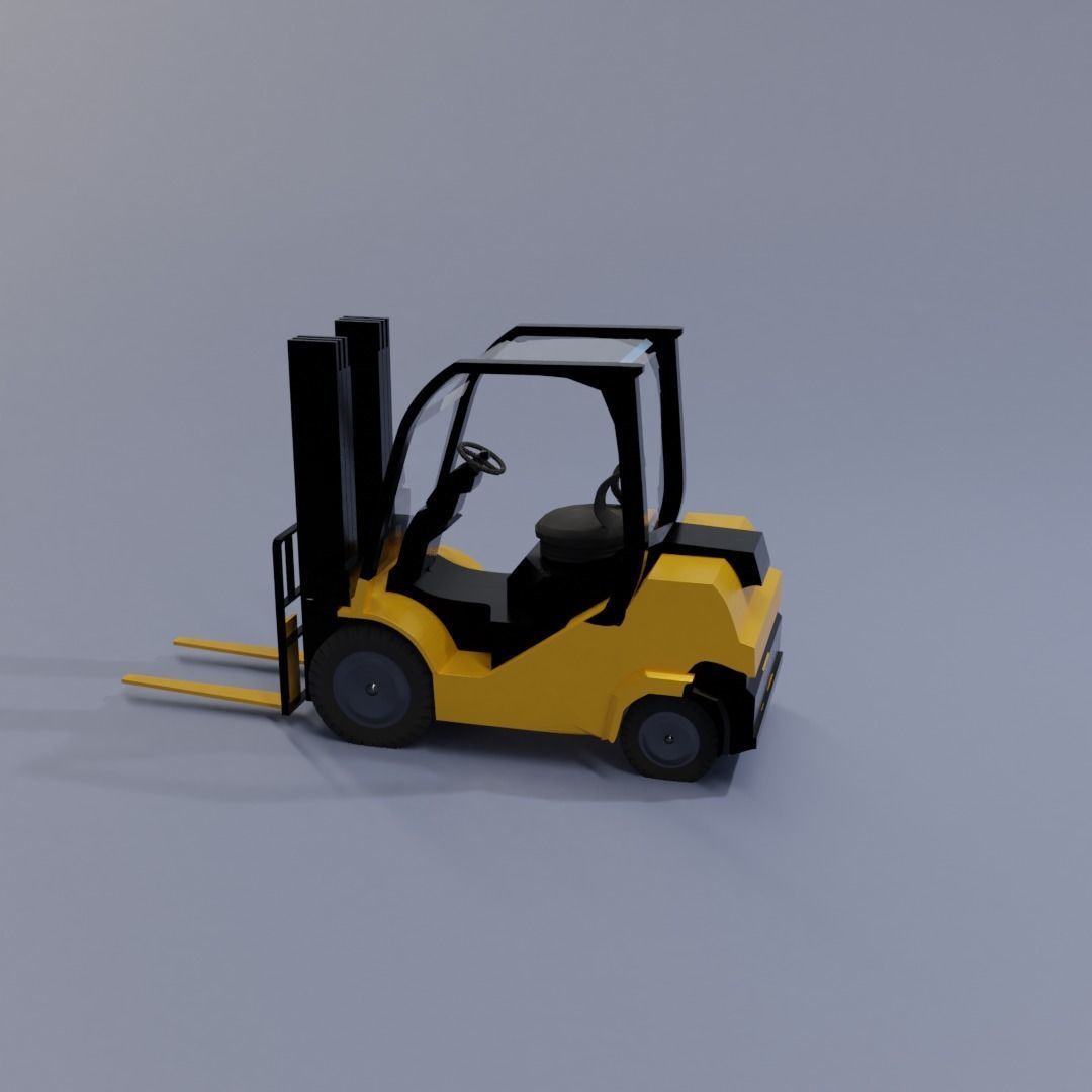 Semi realistic Forklift 3d Model Low-poly 3D model_21