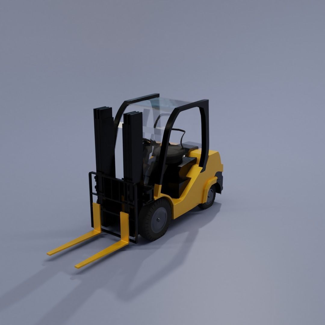 Semi realistic Forklift 3d Model Low-poly 3D model_8
