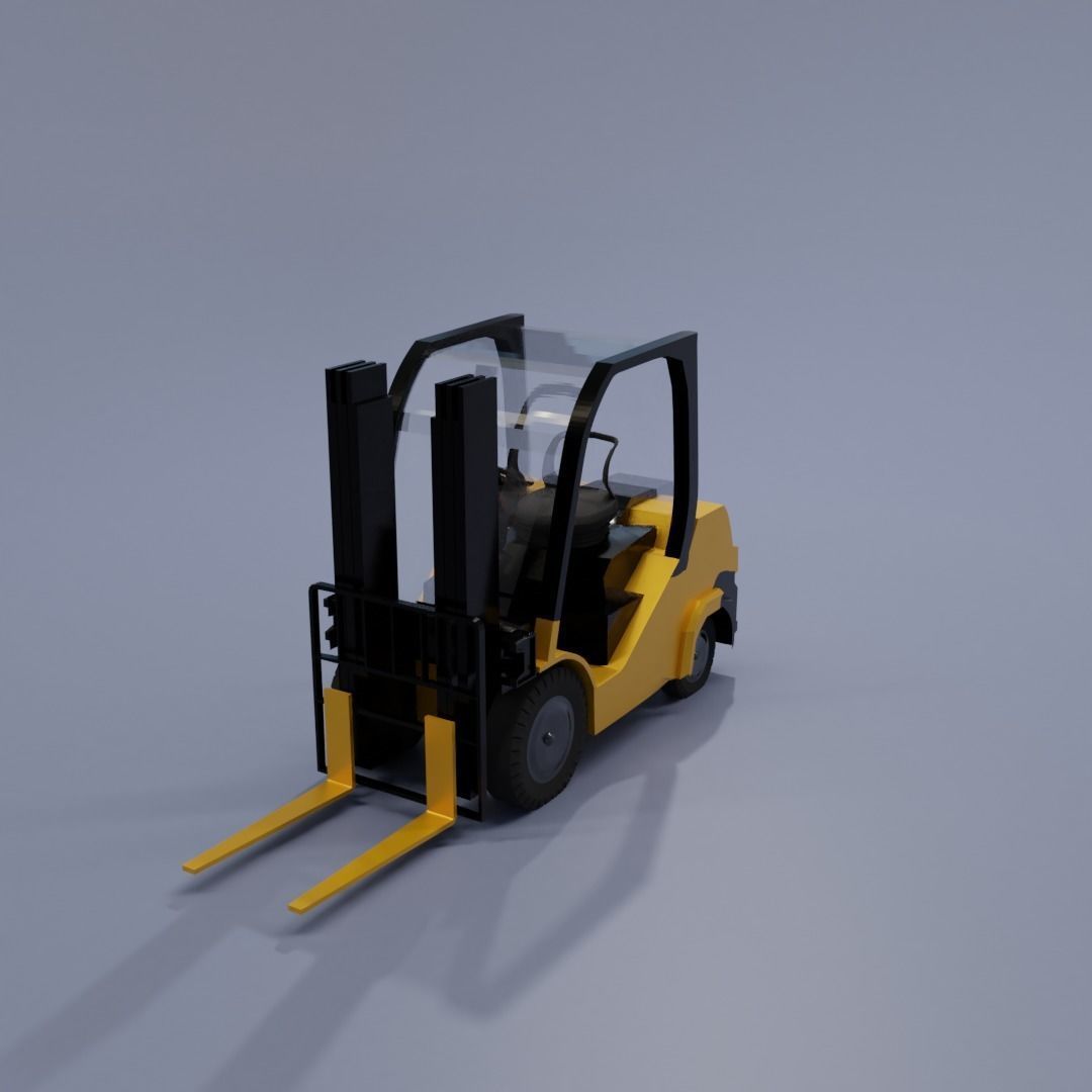 Semi realistic Forklift 3d Model Low-poly 3D model_4