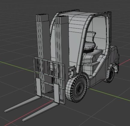 Semi realistic Forklift 3d Model Low-poly 3D model_1