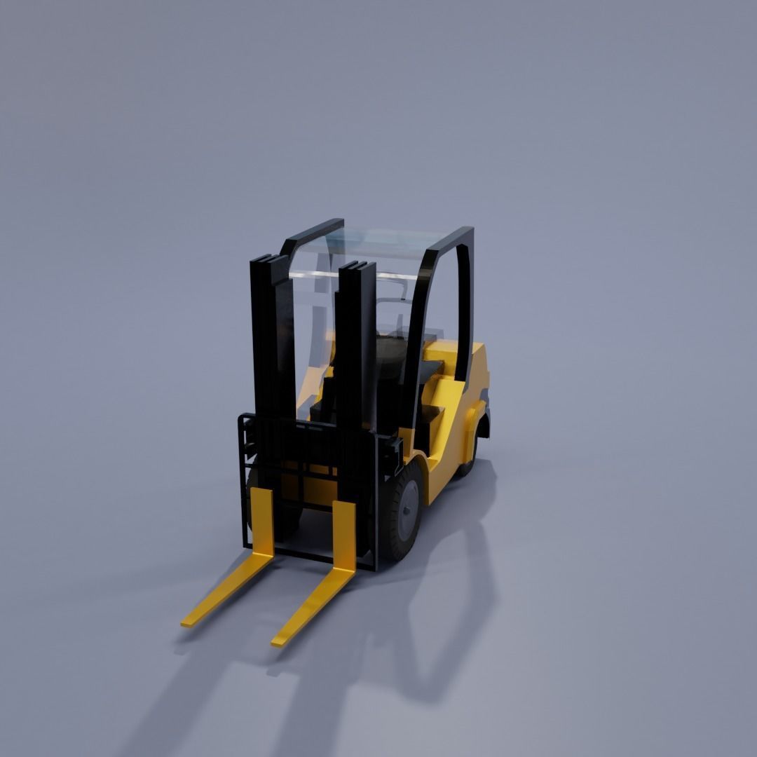 Semi realistic Forklift 3d Model Low-poly 3D model_57