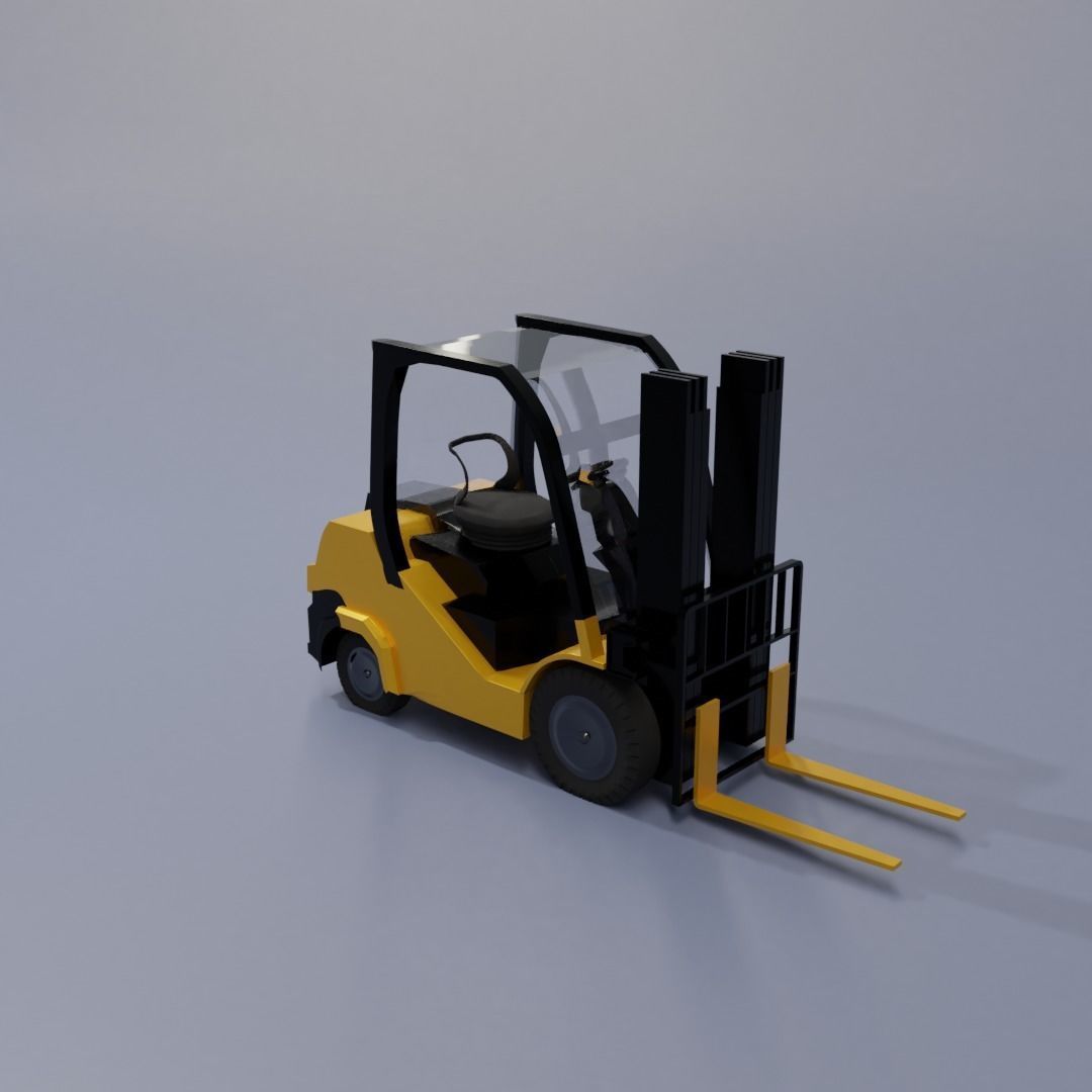 Semi realistic Forklift 3d Model Low-poly 3D model_45