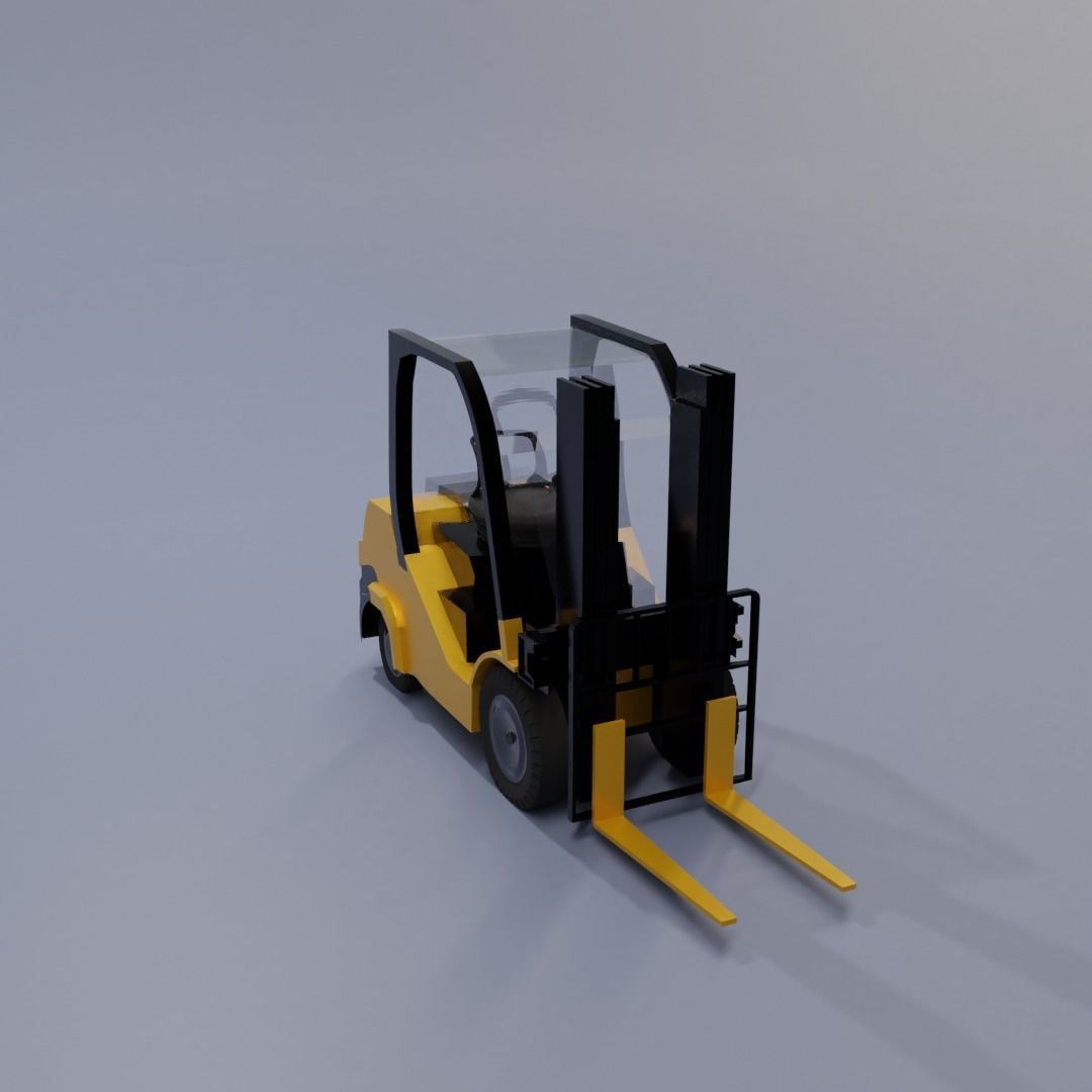 Semi realistic Forklift 3d Model Low-poly 3D model_48