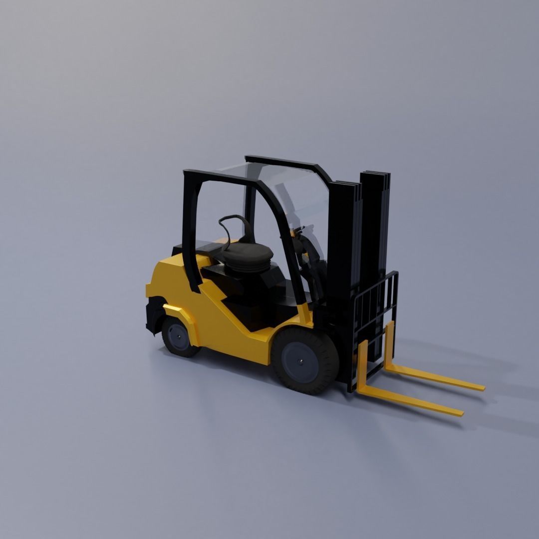 Semi realistic Forklift 3d Model Low-poly 3D model_44