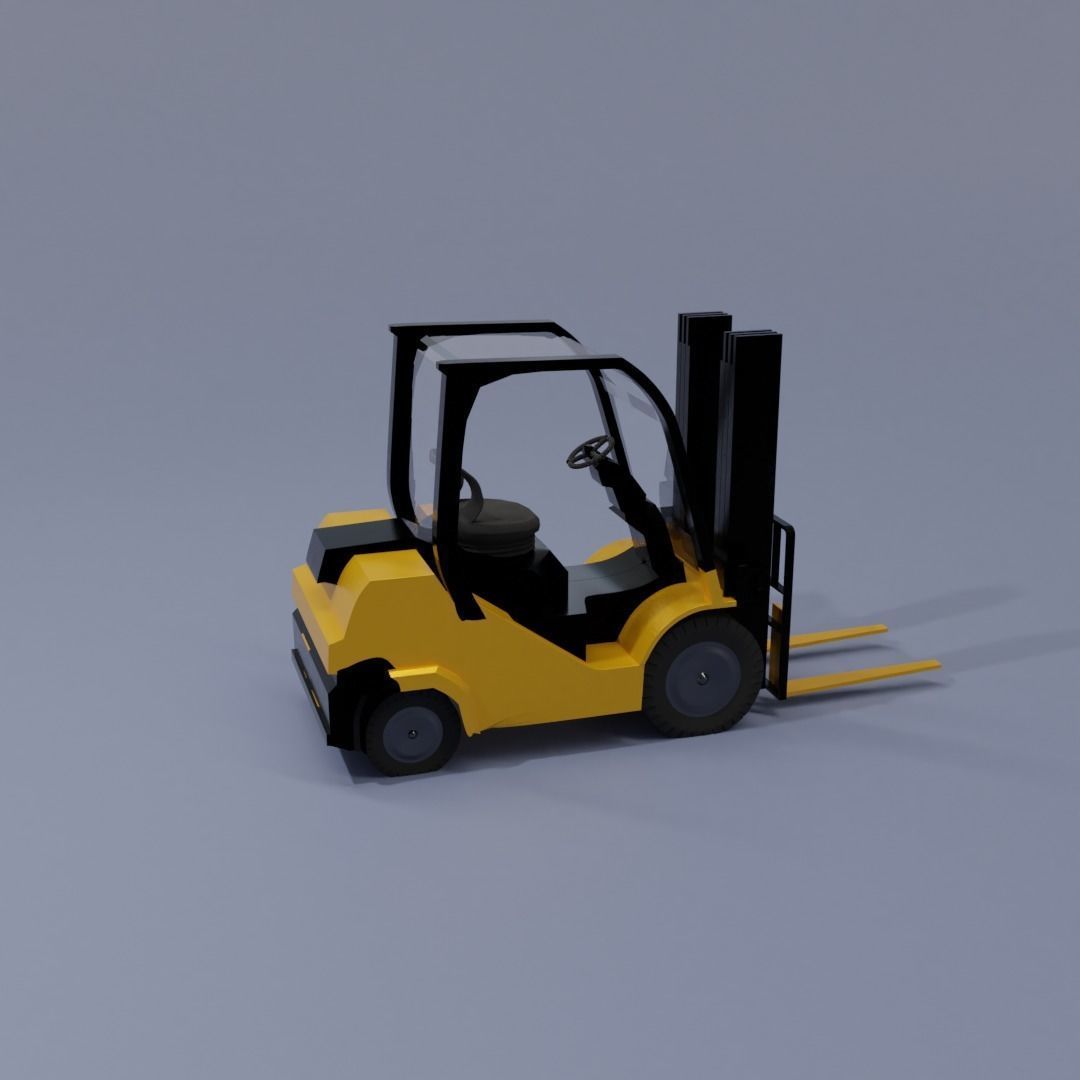 Semi realistic Forklift 3d Model Low-poly 3D model_38