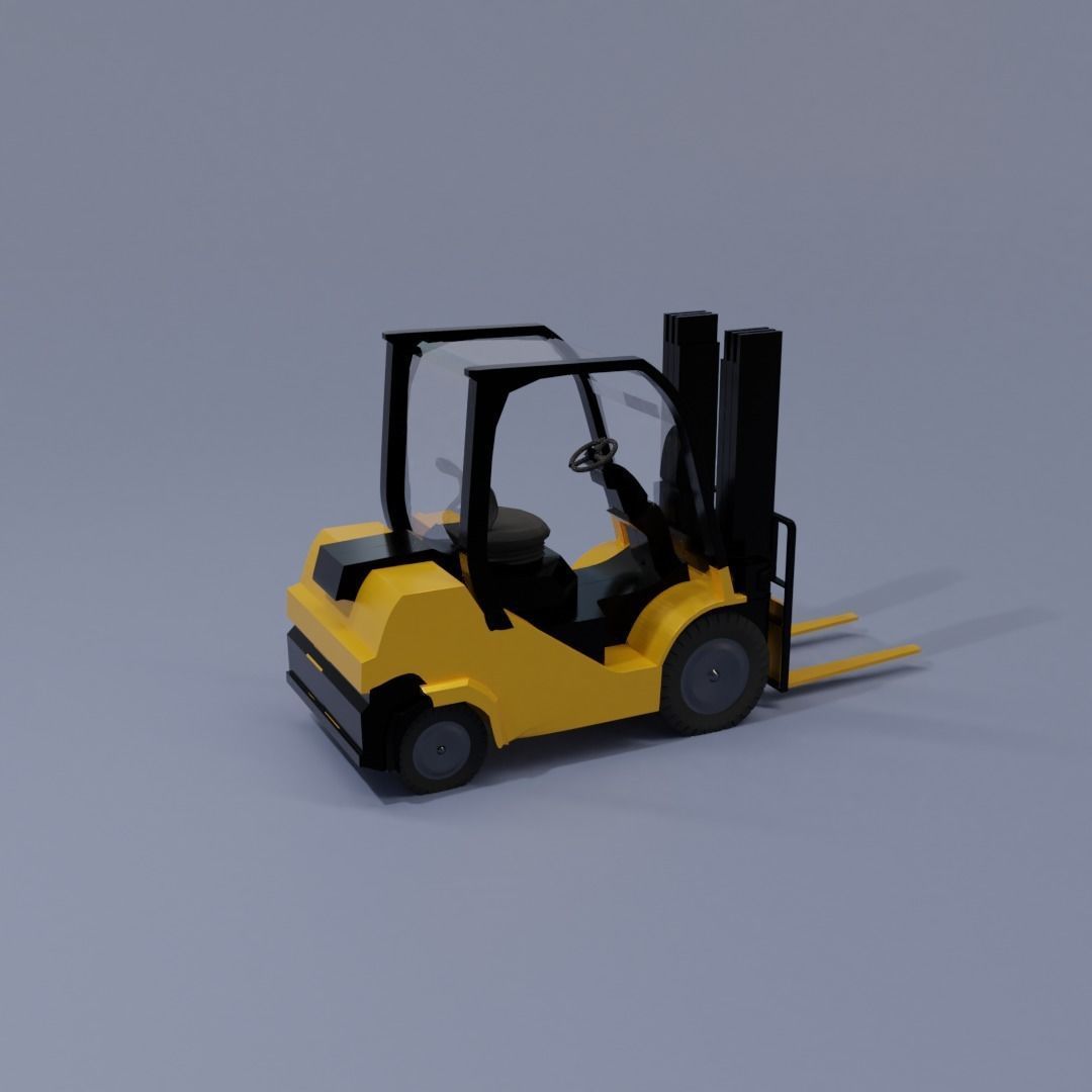 Semi realistic Forklift 3d Model Low-poly 3D model_37