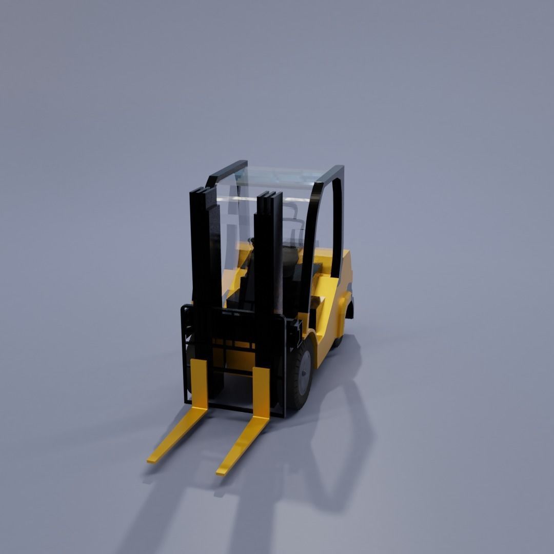 Semi realistic Forklift 3d Model Low-poly 3D model_56