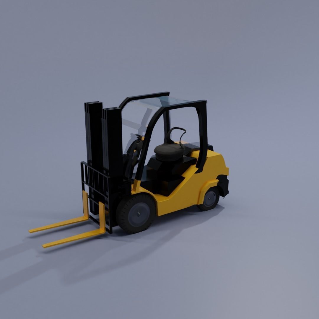 Semi realistic Forklift 3d Model Low-poly 3D model_13