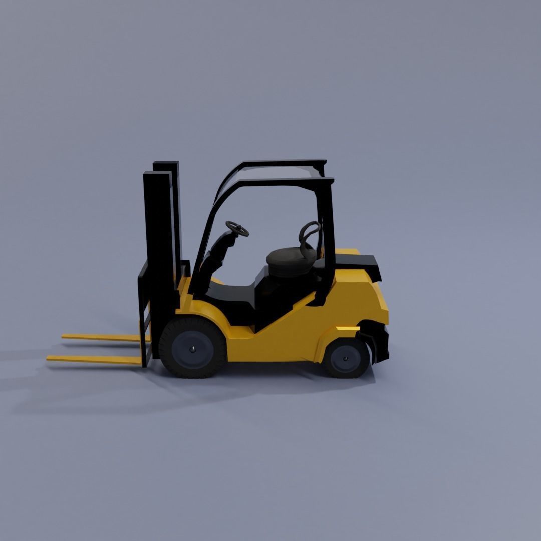 Semi realistic Forklift 3d Model Low-poly 3D model_19