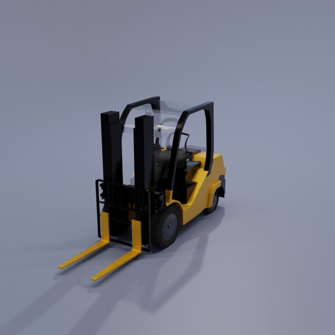 Semi realistic Forklift 3d Model Low-poly 3D model_63
