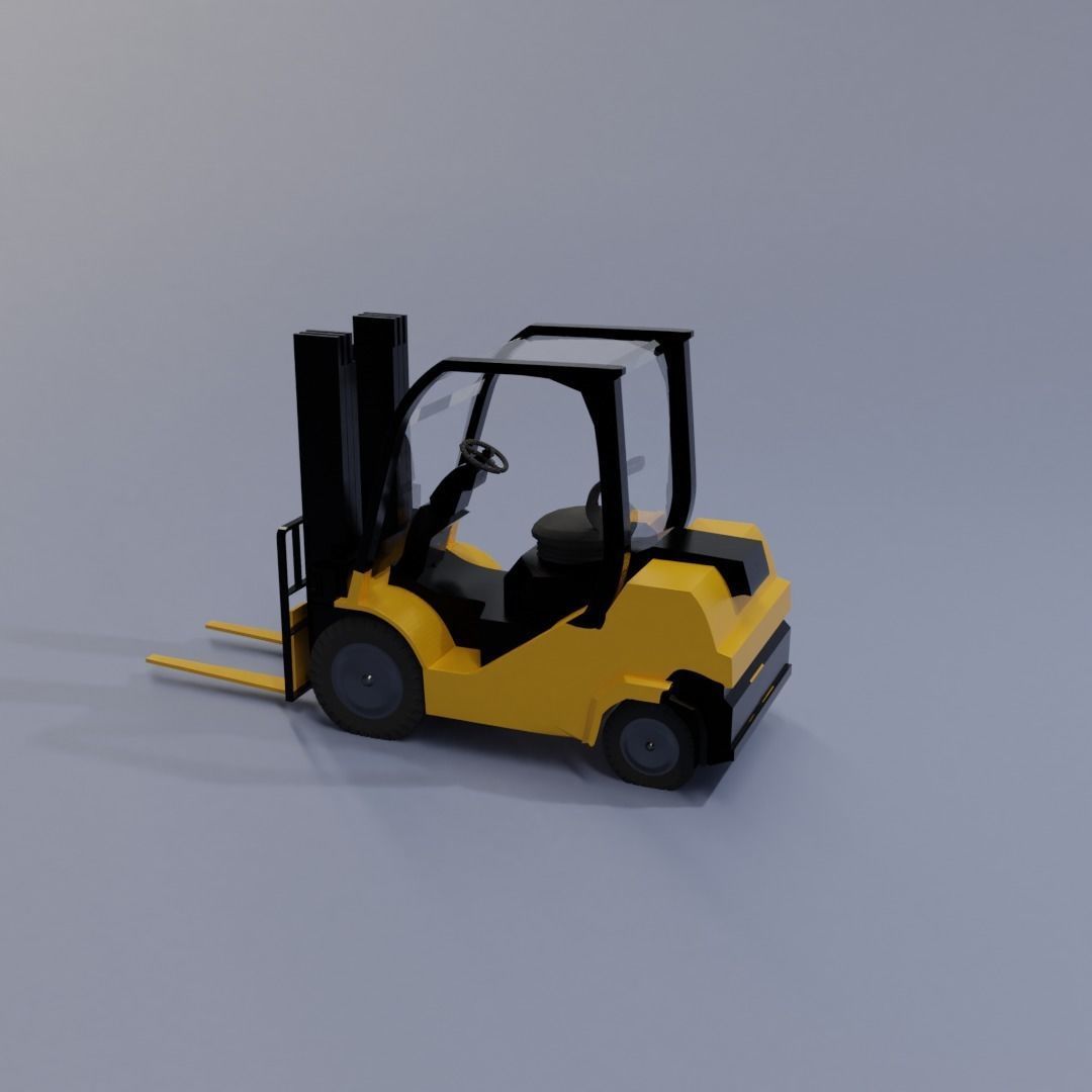 Semi realistic Forklift 3d Model Low-poly 3D model_22