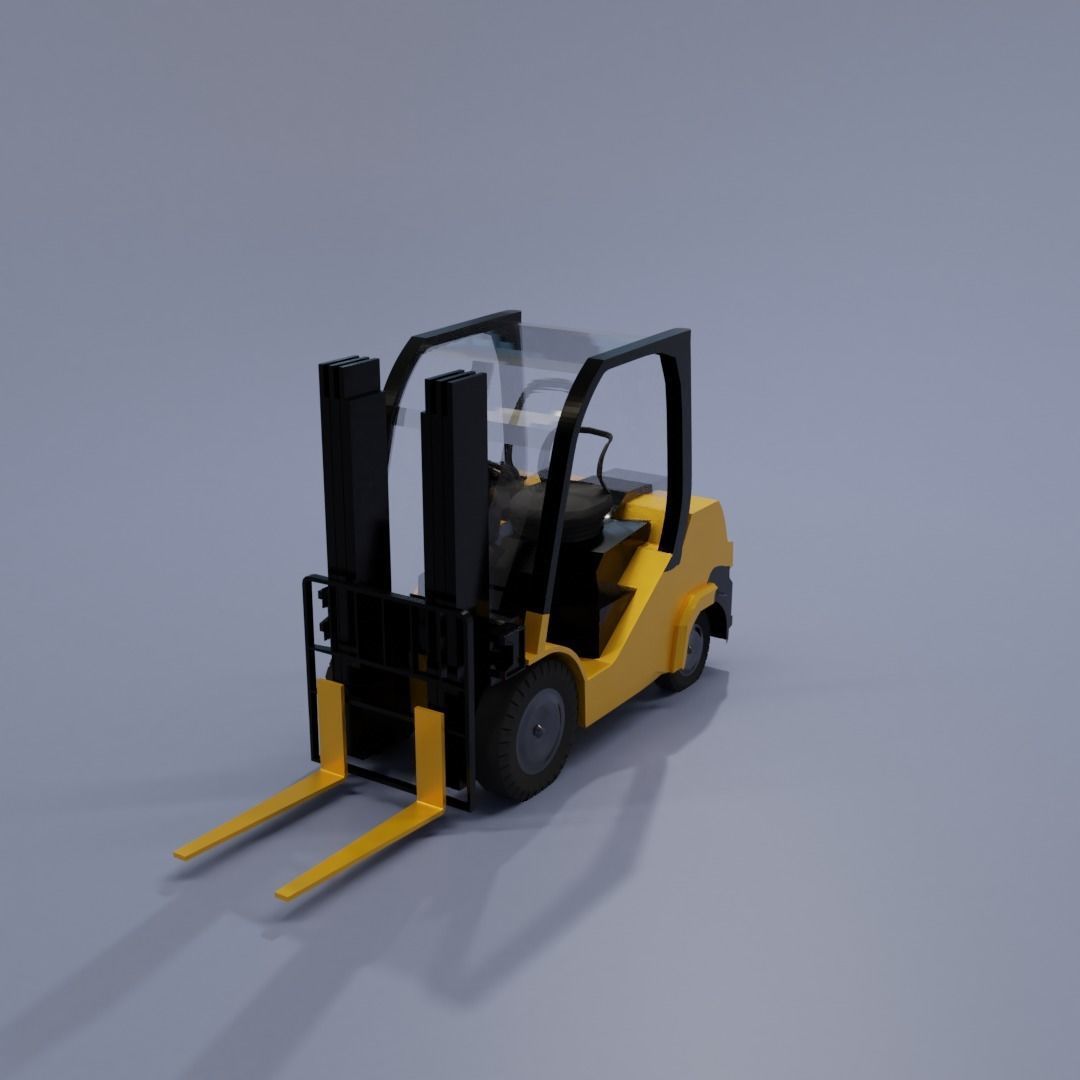 Semi realistic Forklift 3d Model Low-poly 3D model_6