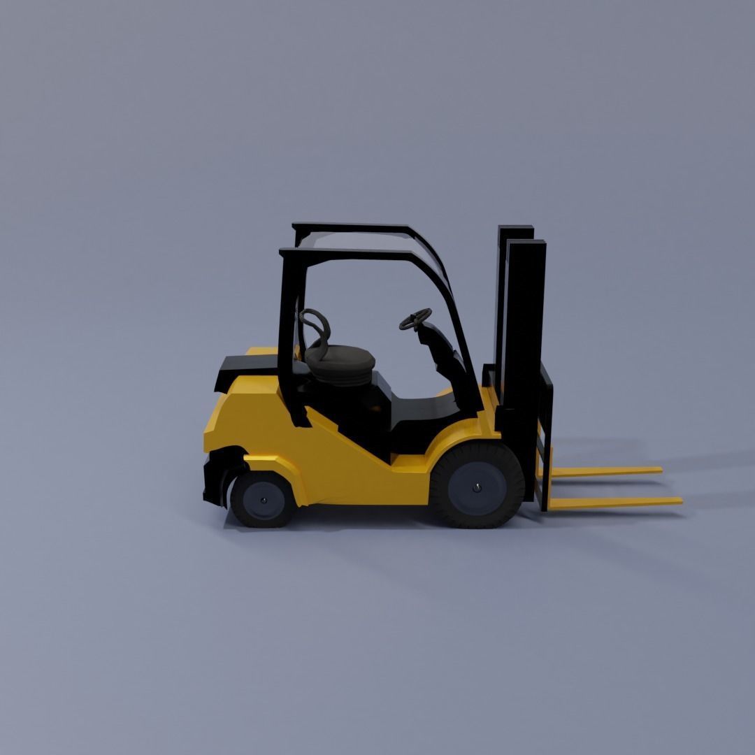 Semi realistic Forklift 3d Model Low-poly 3D model_40