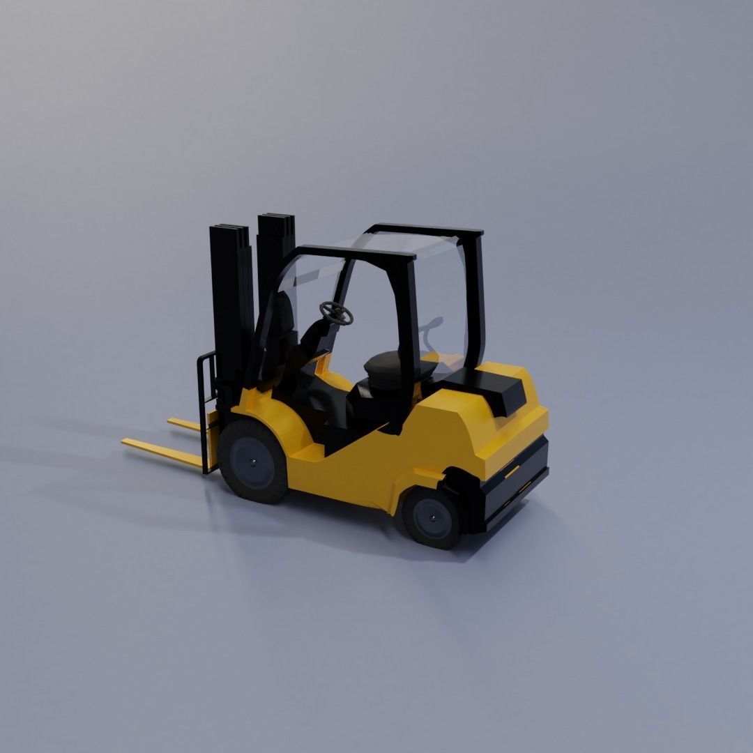 Semi realistic Forklift 3d Model Low-poly 3D model_23