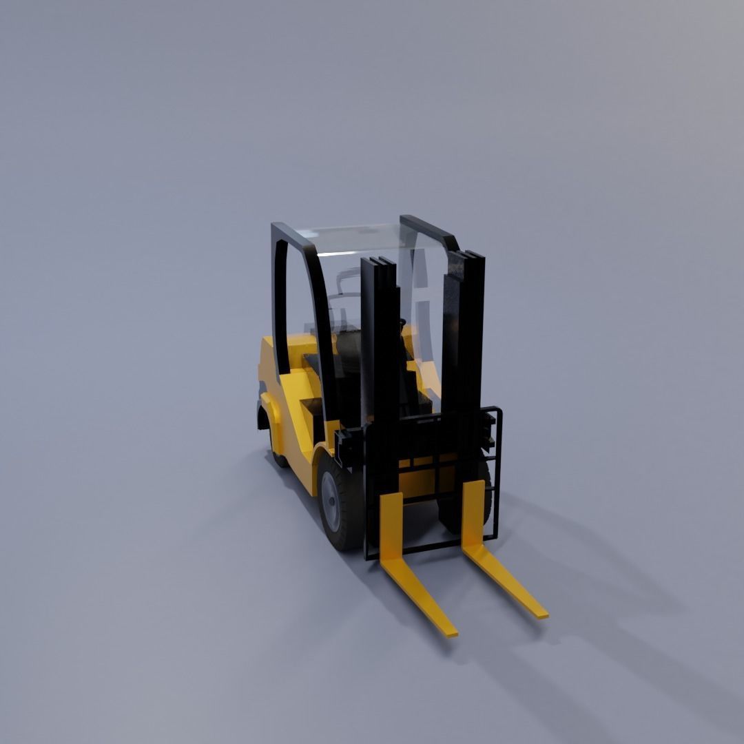 Semi realistic Forklift 3d Model Low-poly 3D model_49