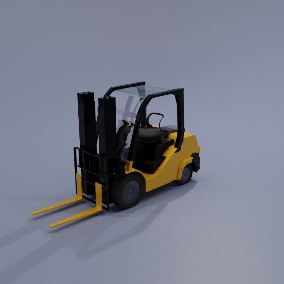 Semi realistic Forklift 3d Model Low-poly 3D model_11