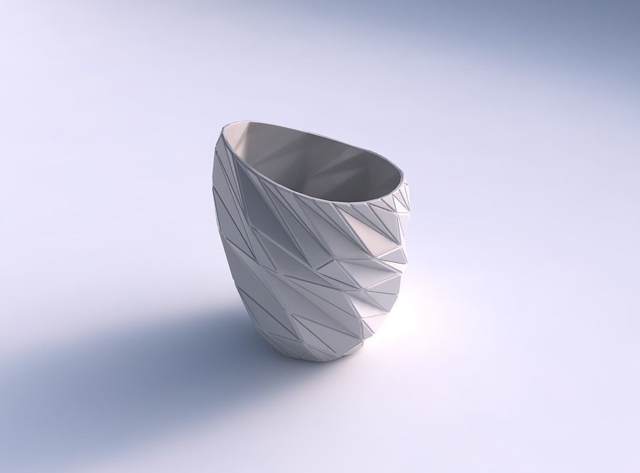 Bowl Spheric Lattice with random triangle plates 2 3D print model_0