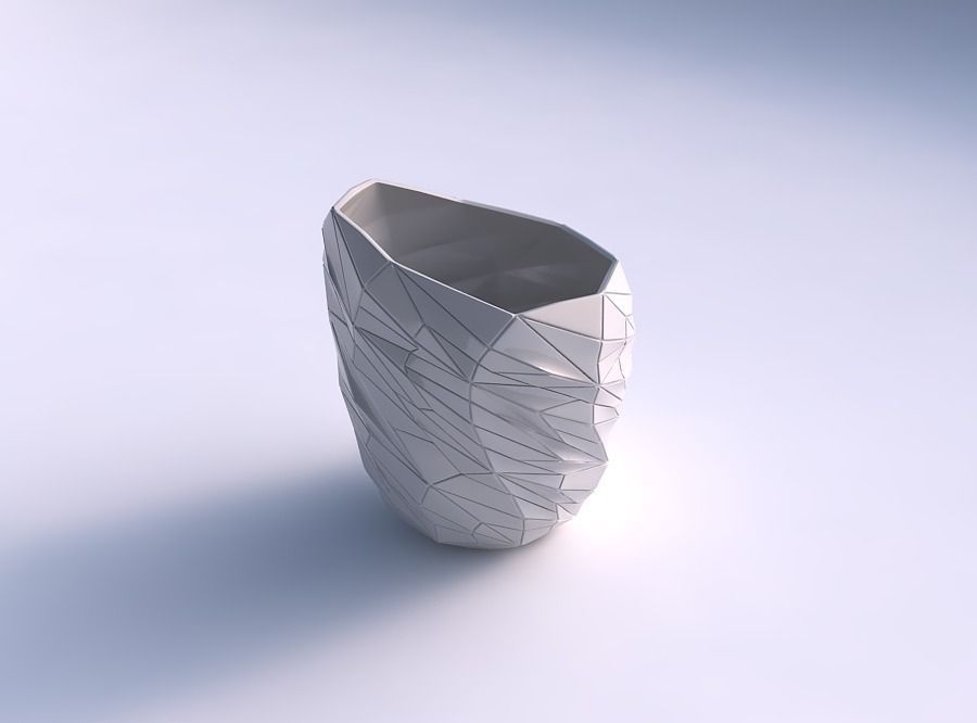 Bowl Spheric Lattice with mosaic plates 3D print model_0