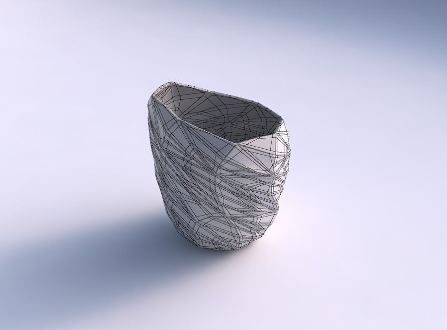 Bowl Spheric Lattice with mosaic plates 3D print model_5