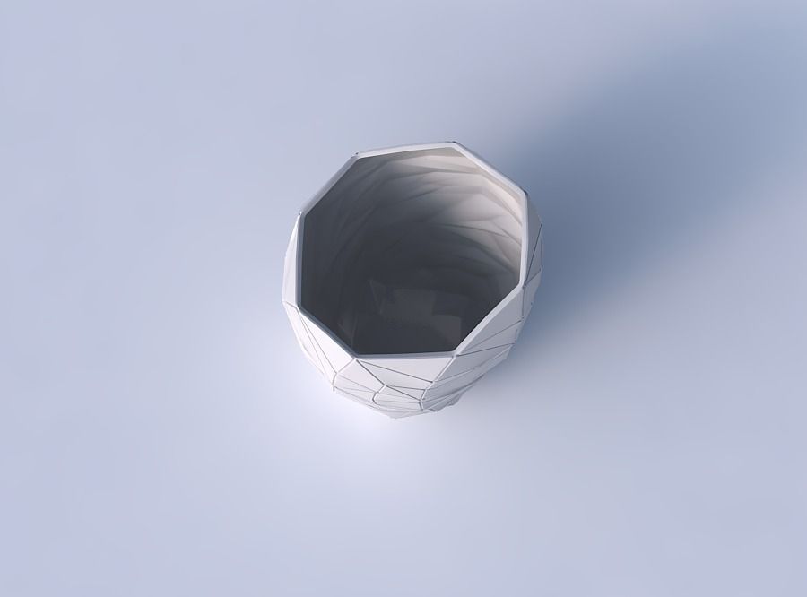 Bowl Spheric Lattice with mosaic plates 3D print model_2