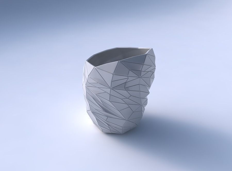 Bowl Spheric Lattice with mosaic plates 3D print model_3