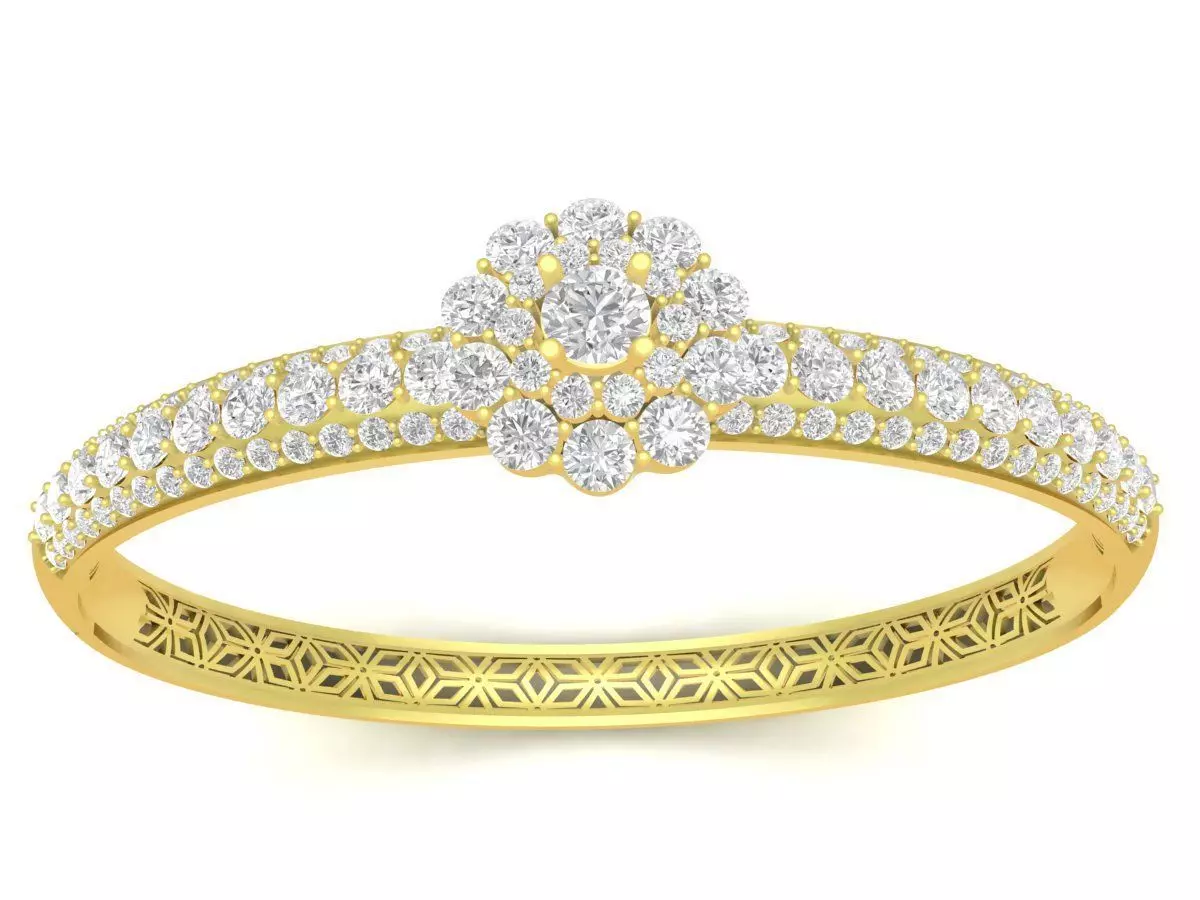 Elegant Cluster Diamond Ring for Women 3452 3D print model